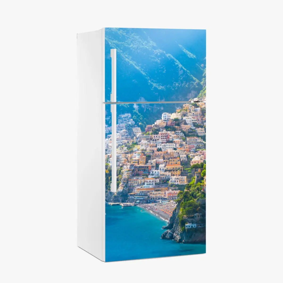 Adesivo per frigorifero panorama mediterraneo della Costiera Amalfitana • Wallissimo®