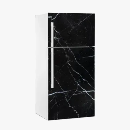 Adesivo per frigorifero marmo nero venato per pareti di design • Wallissimo®