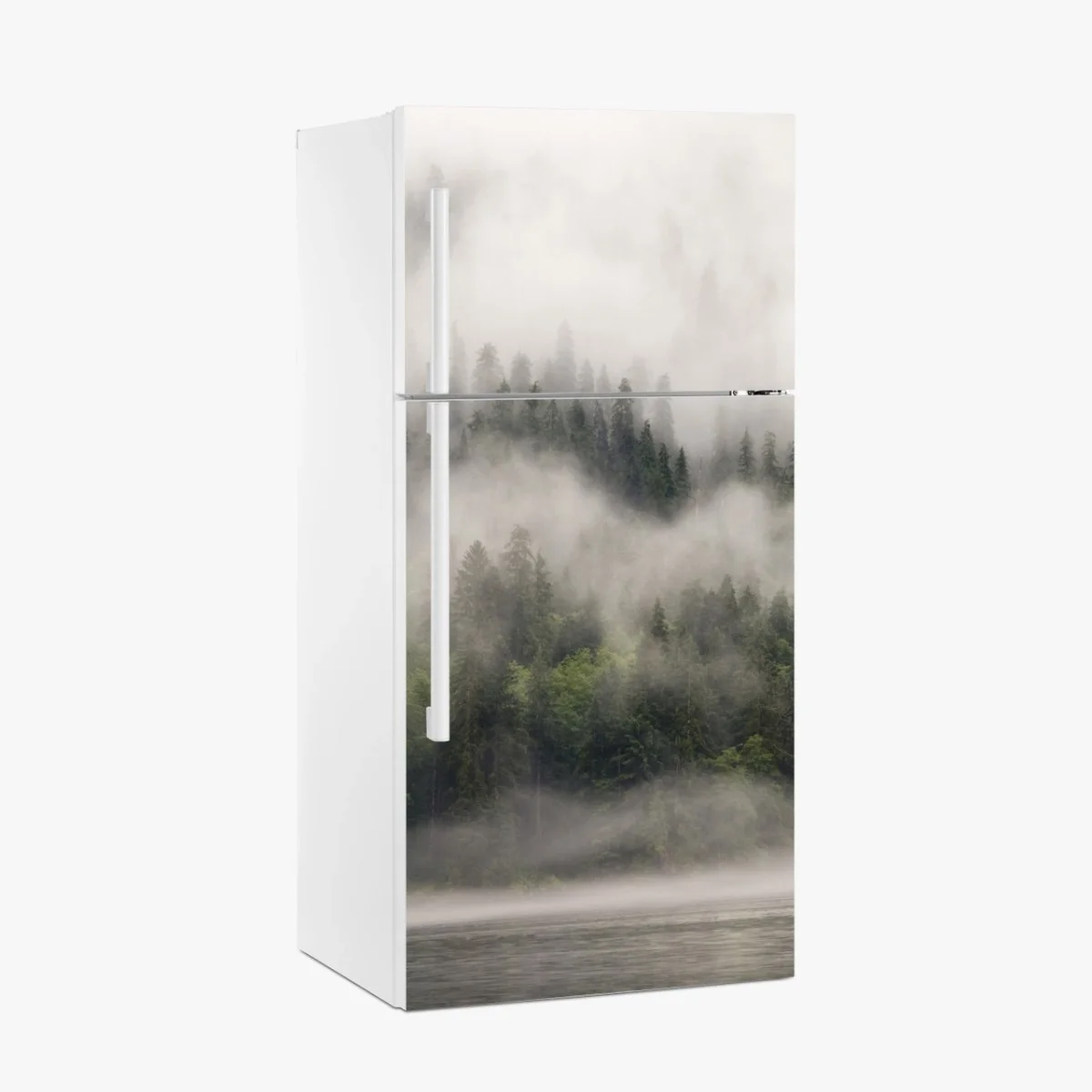 Adesivo per frigorifero nebbia tra le conifere di British Columbia • Wallissimo® Adesivo per frigorifero nebbia tra le conifere di British Columbia • Wallissimo®