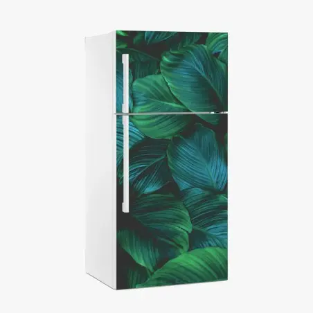Adesivo per frigorifero oasi di foglie tropicali • Wallissimo®
