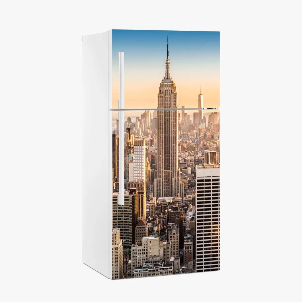 Adesivo per frigorifero vista aerea di New York al tramonto • Wallissimo® Adesivo per frigorifero vista aerea di New York al tramonto • Wallissimo®