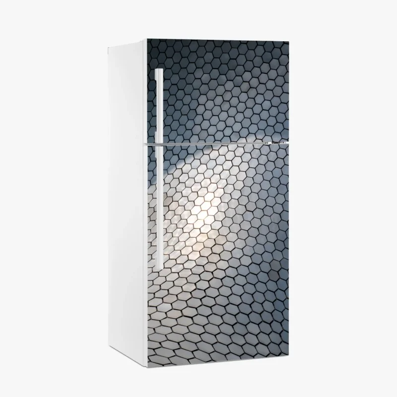 Adesivo per frigorifero motivo esagonale riflettente per interni moderni