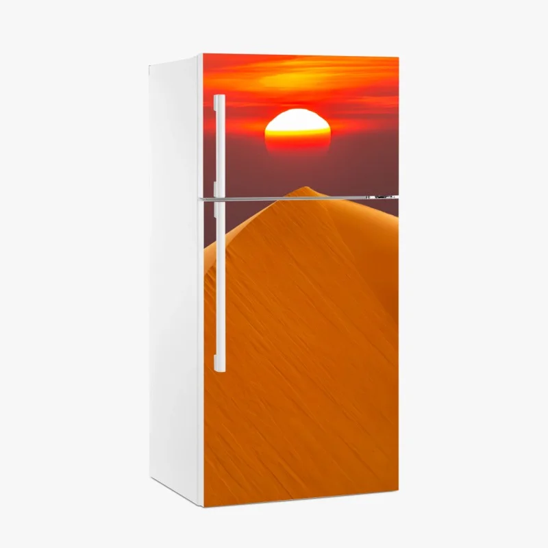 Adesivo per frigorifero dune dorate al tramonto