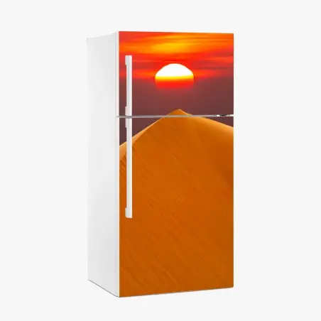 Adesivo per frigorifero dune dorate al tramonto • Wallissimo®