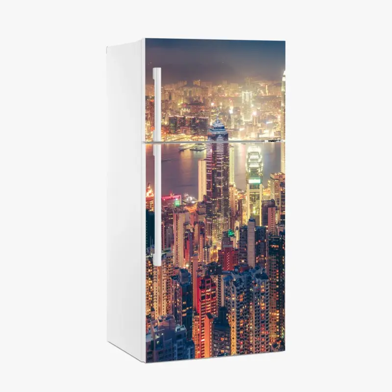 Adesivo per frigorifero panorama notturno di Hong Kong da Victoria Peak