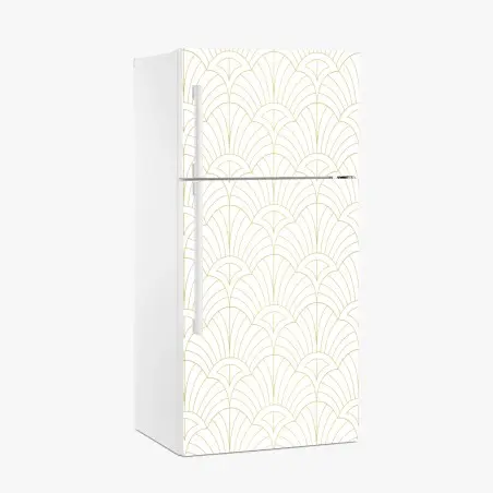 Adesivo per frigorifero motivo art déco dorato elegante • Wallissimo®