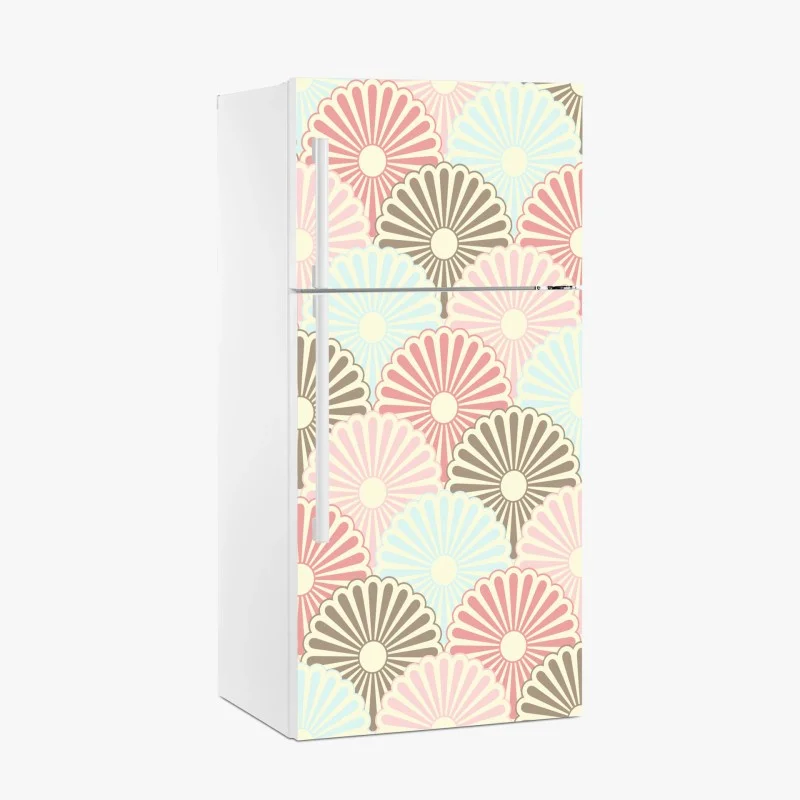 Adesivo per frigorifero motivo a ventaglio pastello vintage ed elegante