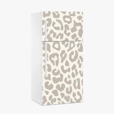 Adesivo per frigorifero motivo animalier maculato color sabbia • Wallissimo®