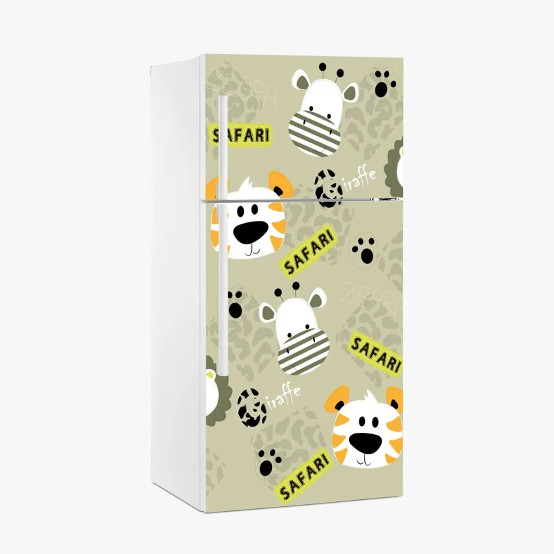 Adesivo per frigorifero motivo safari giocoso per cameretta