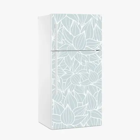 Adesivo per frigorifero motivo botanico in azzurro polvere • Wallissimo®