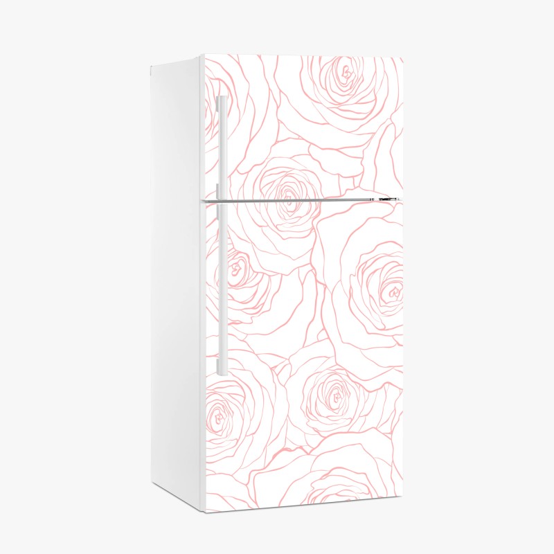Adesivo per frigorifero motivo di rose rosa delicato