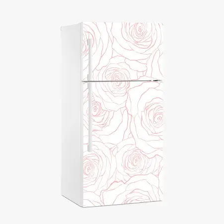 Adesivo per frigorifero motivo di rose rosa delicato • Wallissimo®
