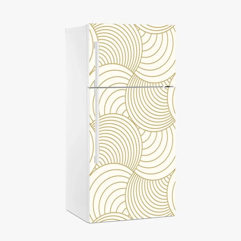 Adesivo per frigorifero motivo a cerchi concentrici dorati