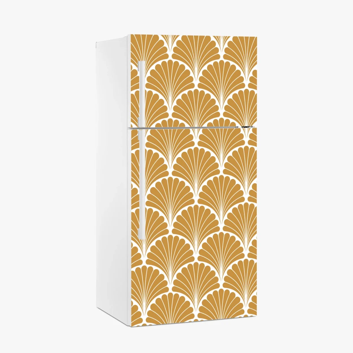Adesivo per frigorifero elegante motivo art déco a conchiglia oro • Wallissimo® Adesivo per frigorifero elegante motivo art déco a conchiglia oro • Wallissimo®