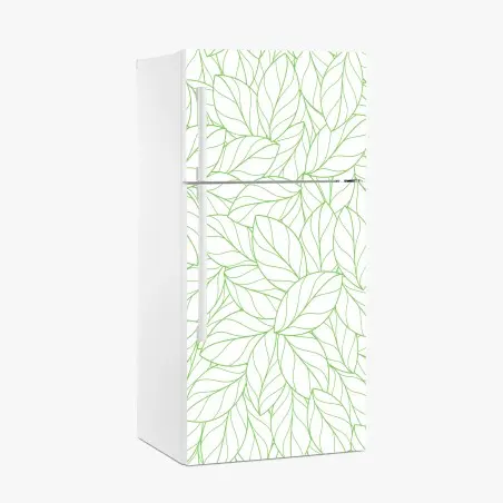 Adesivo per frigorifero motivo botanico foglie verdi minimaliste • Wallissimo®