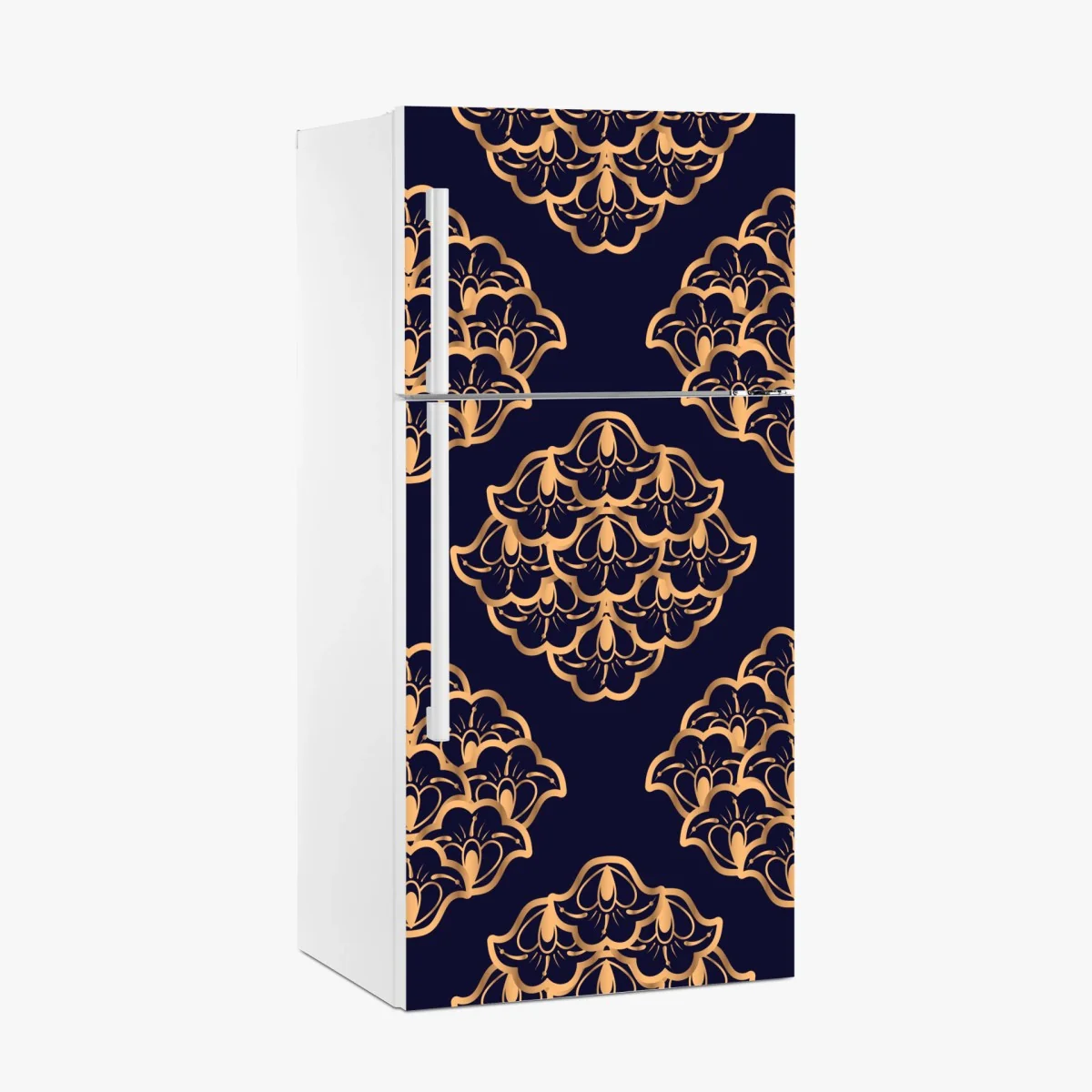 Adesivo per frigorifero motivo ornamentale dorato su sfondo blu notte • Wallissimo® Adesivo per frigorifero motivo ornamentale dorato su sfondo blu notte • Wallissimo®