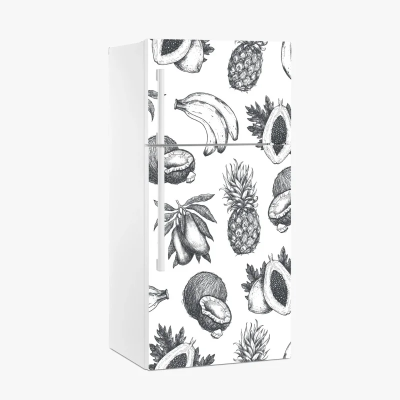 Adesivo per frigorifero motivo tropicale disegnato a mano