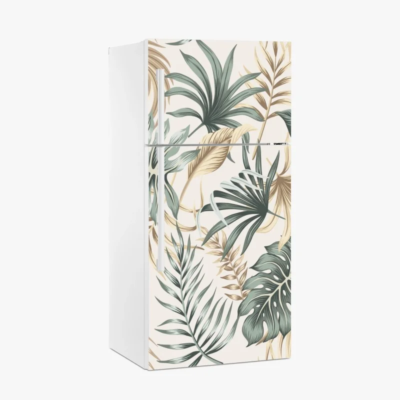 Adesivo per frigorifero motivo botanico tropicale toni naturali