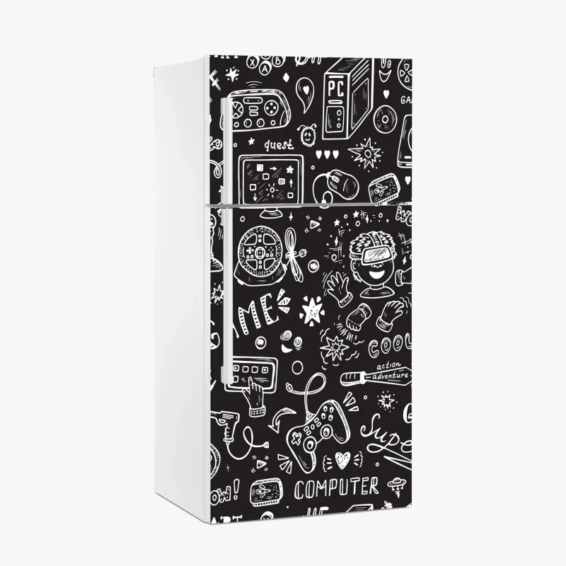 Adesivo per frigorifero doodle di videogiochi e realtà virtuale