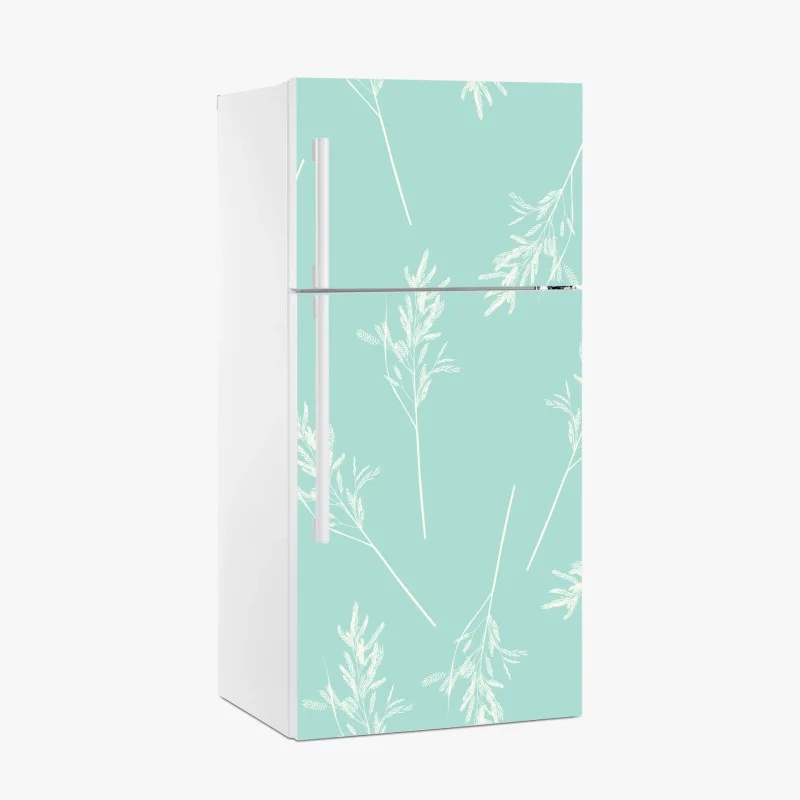 Adesivo per frigorifero motivo botanico turchese delicato