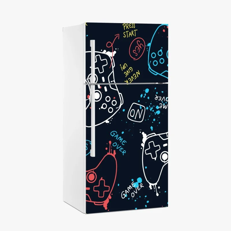 Adesivo per frigorifero motivo controller colorati per decorazione murale