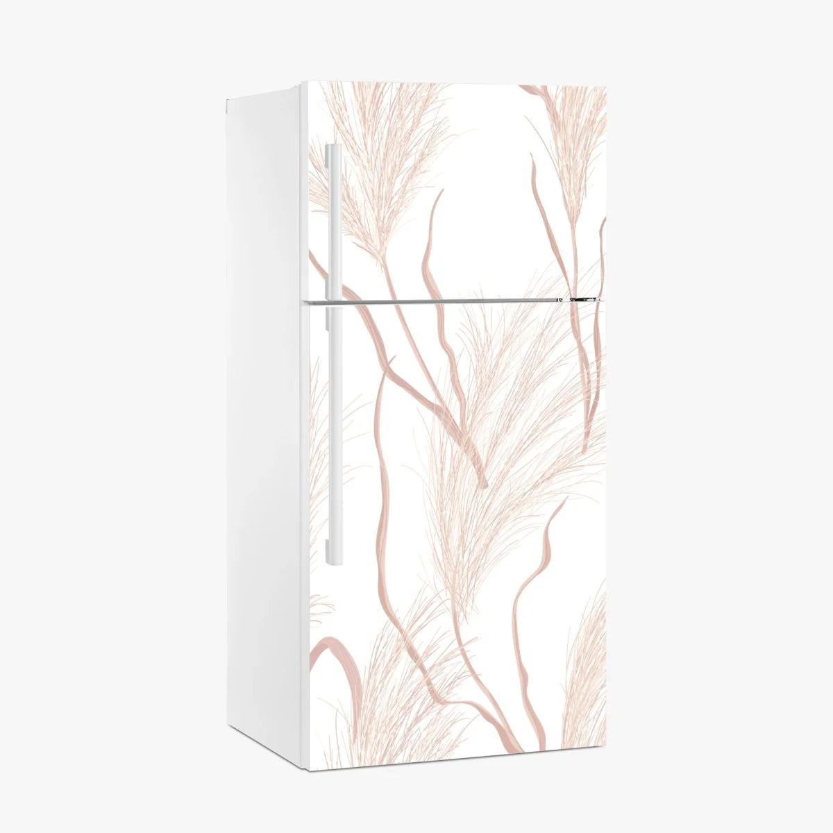 Adesivo per frigorifero motivo pampas in tonalità sabbia • Wallissimo® Adesivo per frigorifero motivo pampas in tonalità sabbia • Wallissimo®