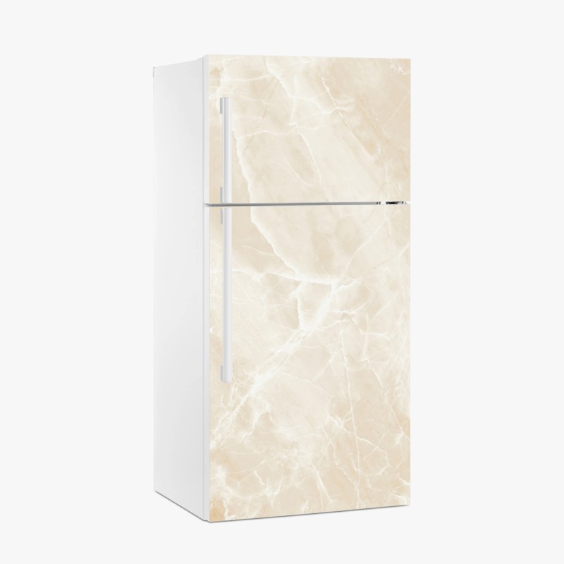 Adesivo per frigorifero marmo beige venato elegante