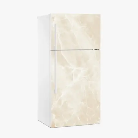 Adesivo per frigorifero marmo beige venato elegante • Wallissimo®