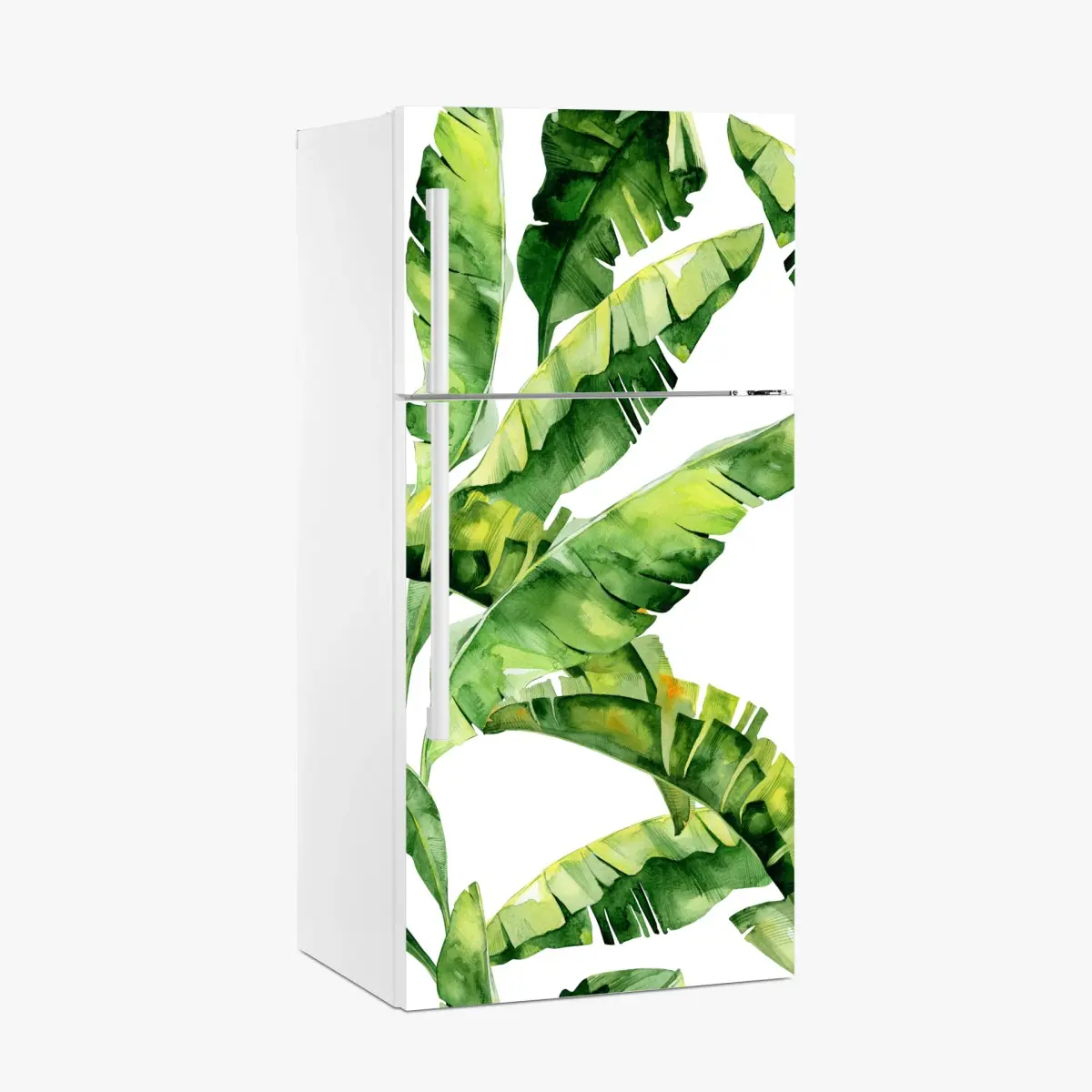 Adesivo per frigorifero fogliame tropicale ad acquerello • Wallissimo®
