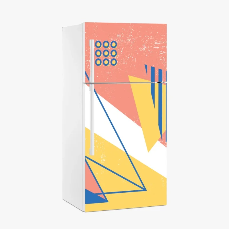Adesivo per frigorifero composizione geometrica in stile memphis