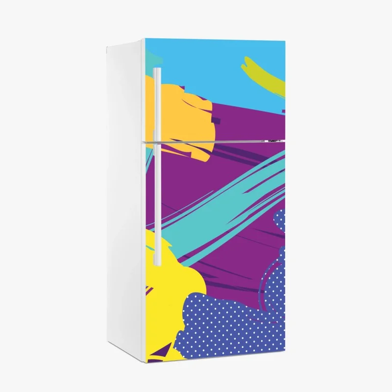 Adesivo per frigorifero esplosione di colori pop astratta • Wallissimo® Adesivo per frigorifero esplosione di colori pop astratta • Wallissimo®