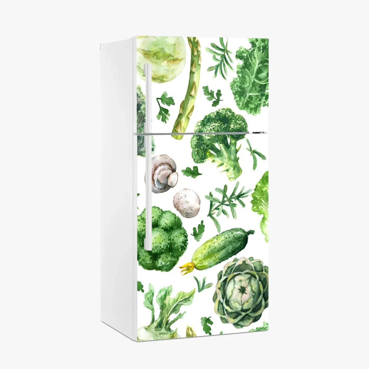 Adesivo per frigorifero motivo botanico di verdure acquerellate • Wallissimo®