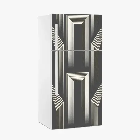 Adesivo per frigorifero motivo geometrico celtico in bianco e grigio • Wallissimo®