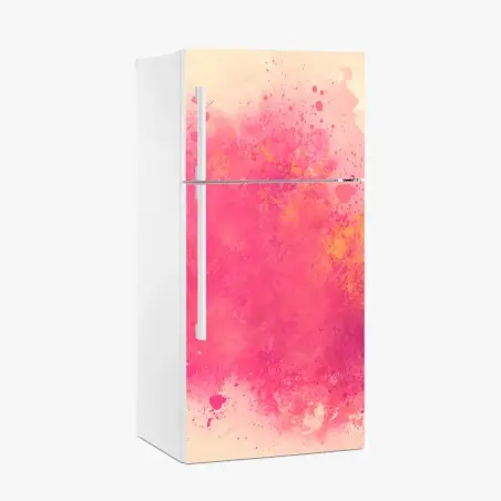 Adesivo per frigorifero esplosione di rosa e arancio • Wallissimo®