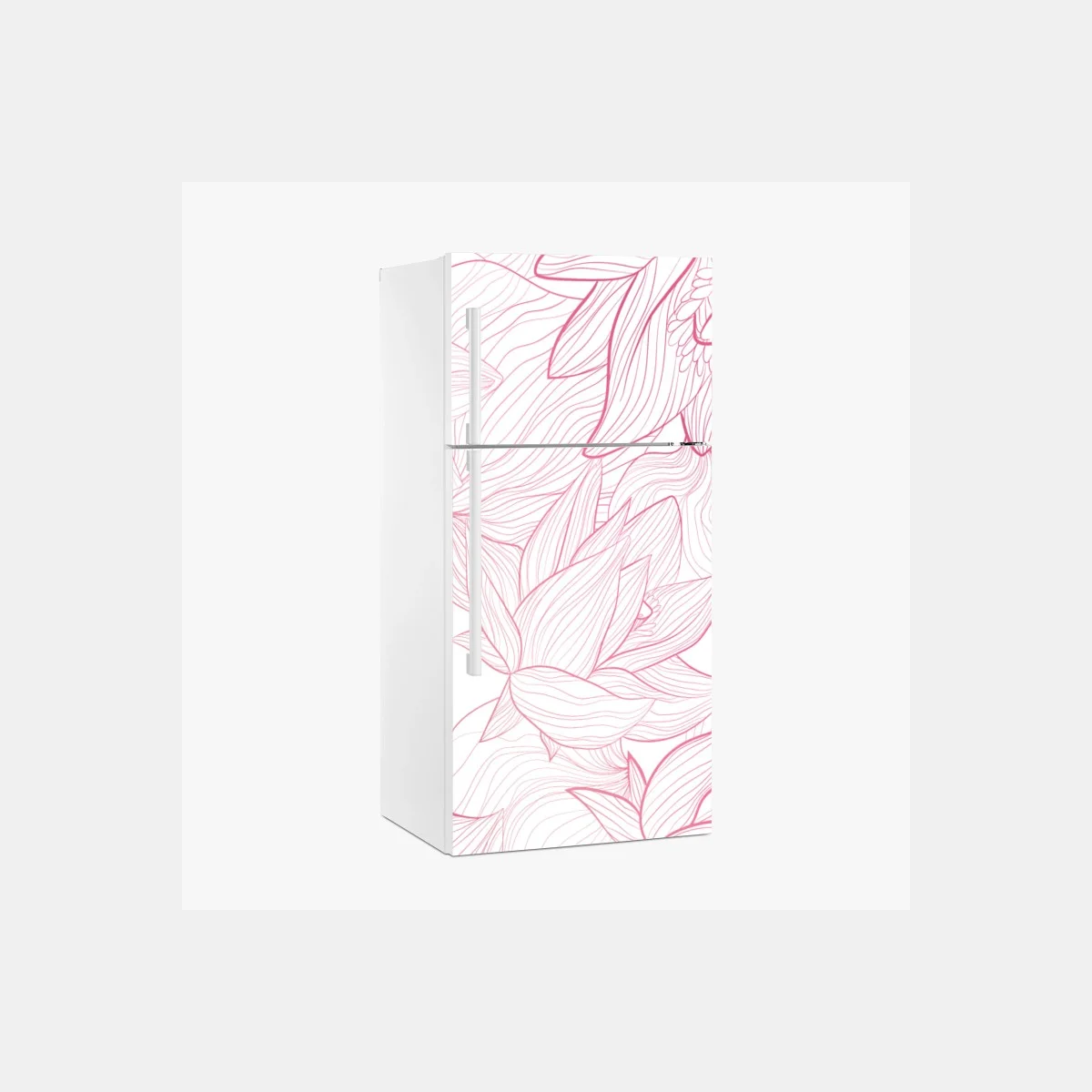 Adesivo per frigorifero motivo floreale rosa a linee sottili • Wallissimo® Adesivo per frigorifero motivo floreale rosa a linee sottili • Wallissimo®