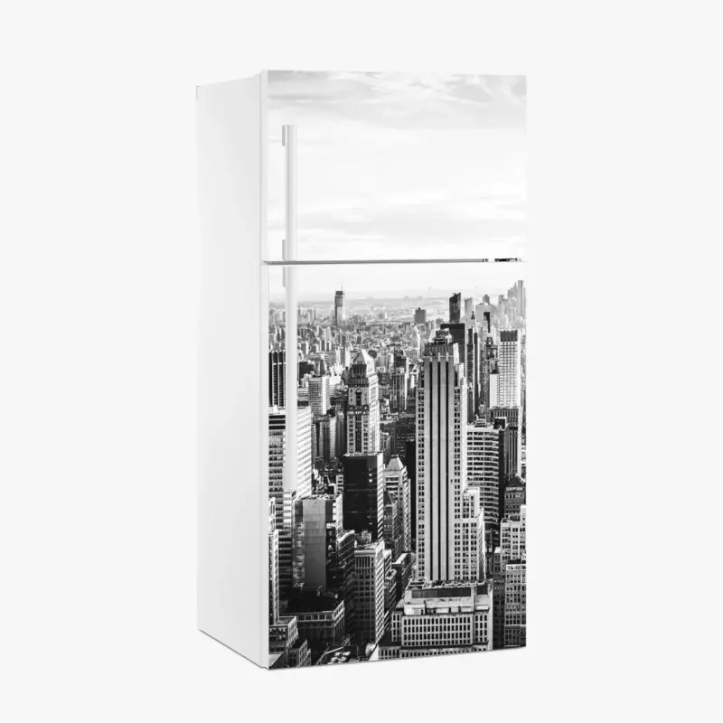 Adesivo per frigorifero panorama urbano di New York in bianco e nero