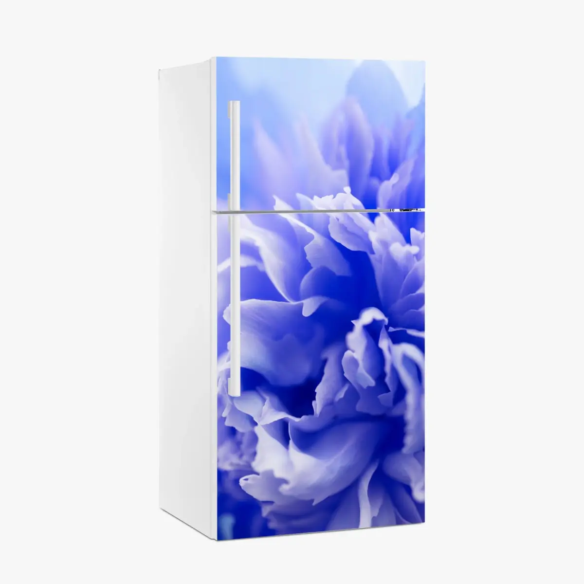 Adesivo per frigorifero esplosione di petali blu • Wallissimo®