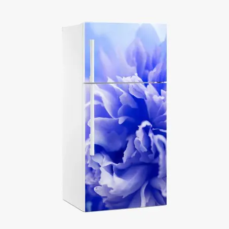 Adesivo per frigorifero esplosione di petali blu • Wallissimo®