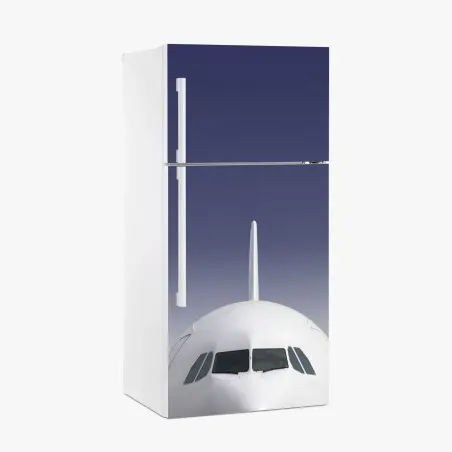 Adesivo per frigorifero muso di aereo su cielo sfumato • Wallissimo®