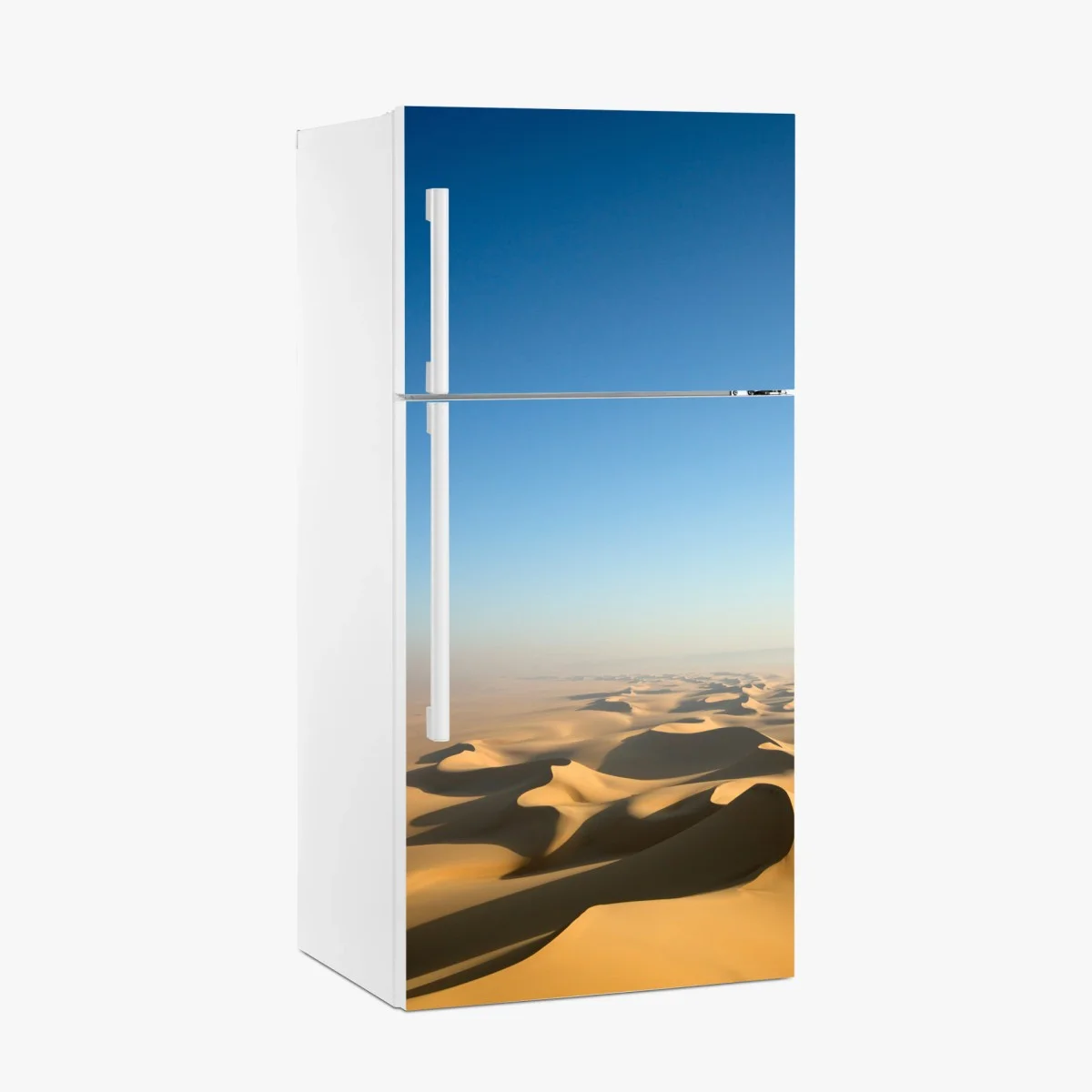 Adesivo per frigorifero dune dorate sotto un cielo infinito • Wallissimo® Adesivo per frigorifero dune dorate sotto un cielo infinito • Wallissimo®