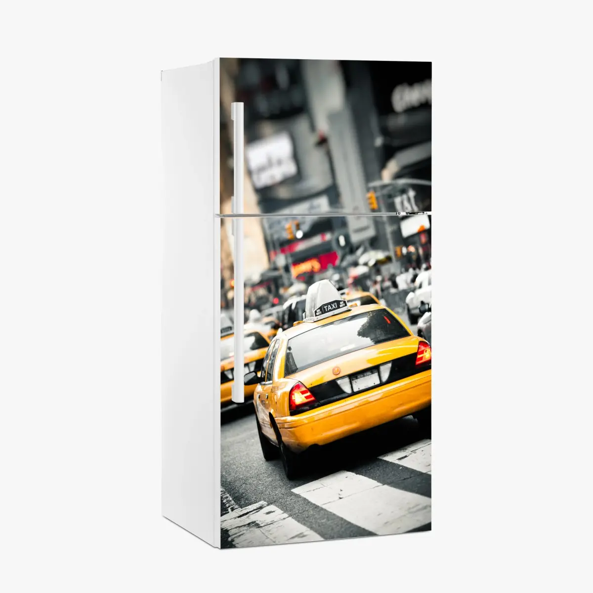 Adesivo per frigorifero corsa nella giungla urbana di New York • Wallissimo®