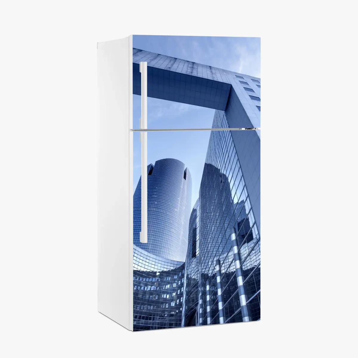 Adesivo per frigorifero riflessi urbani nell'architettura moderna • Wallissimo®