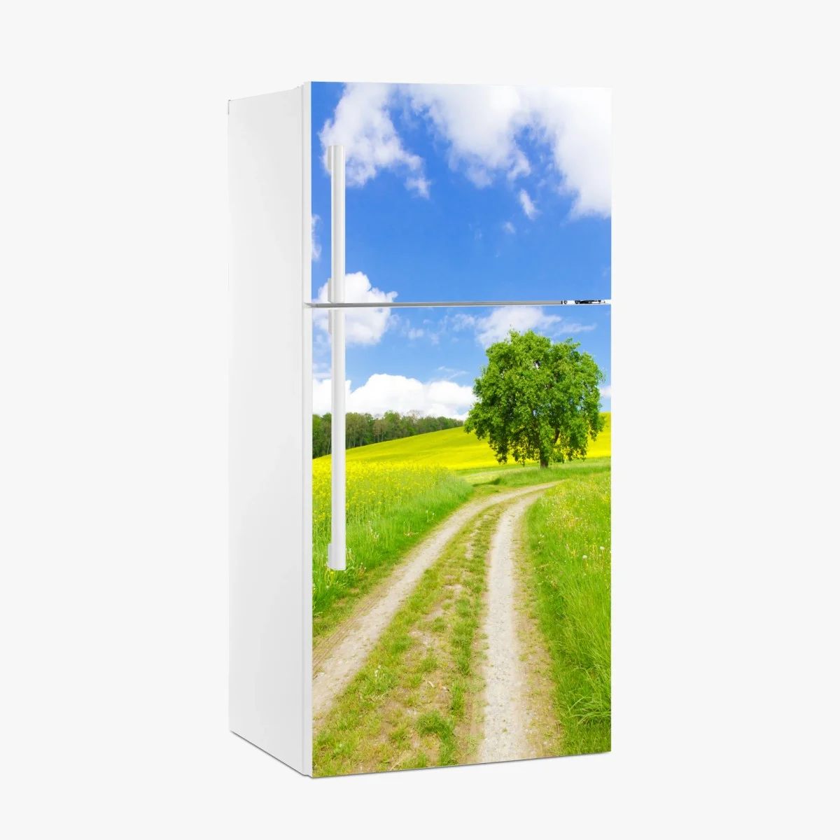 Adesivo per frigorifero paesaggio di campagna con albero solitario • Wallissimo® Adesivo per frigorifero paesaggio di campagna con albero solitario • Wallissimo®