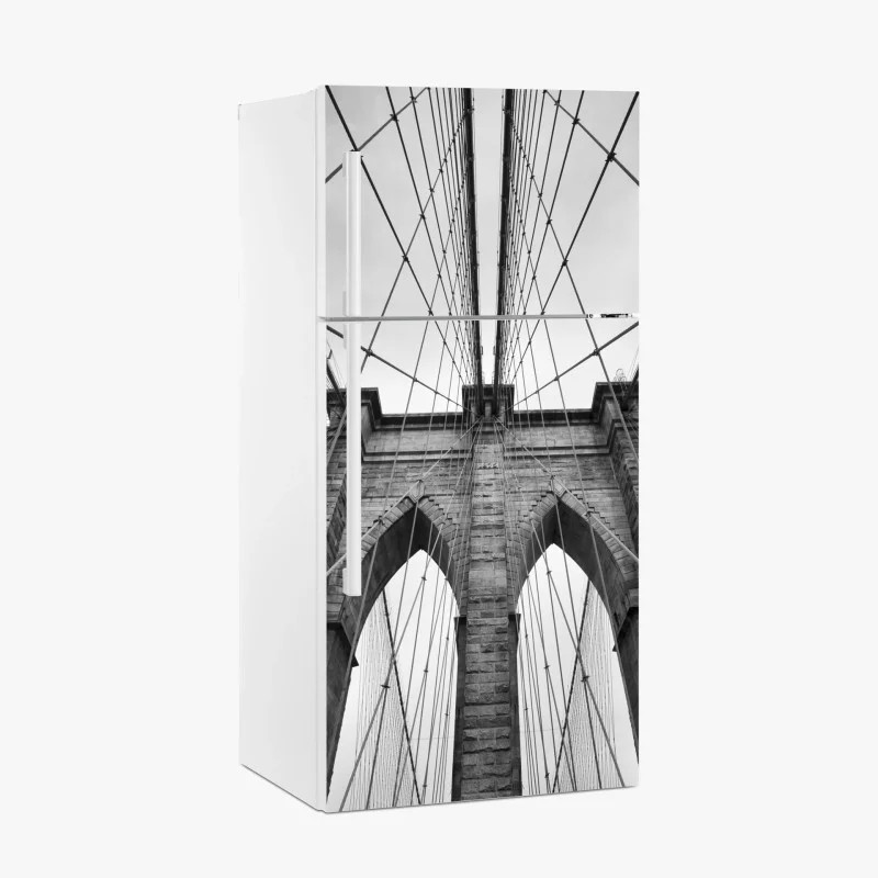 Adesivo per frigorifero architettura sospesa: ponte iconico di Brooklyn