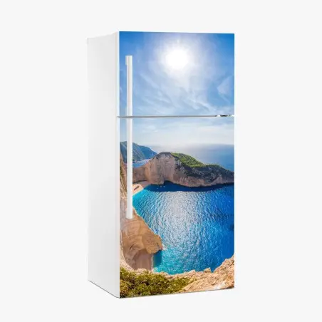 Adesivo per frigorifero panorama della baia di Navagio, Zakynthos • Wallissimo®