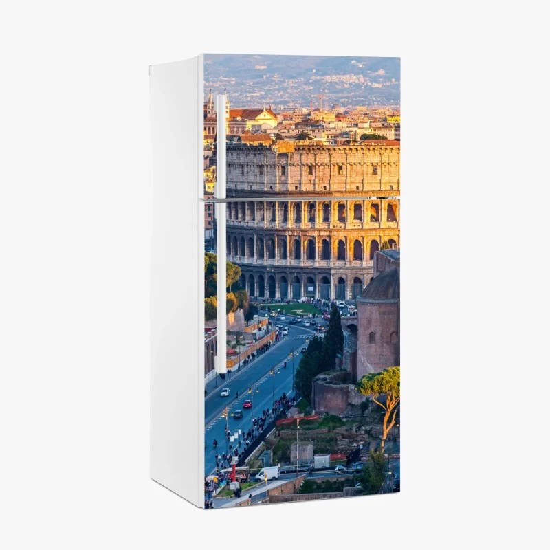 Adesivo per frigorifero tramonto sul Colosseo a Roma
