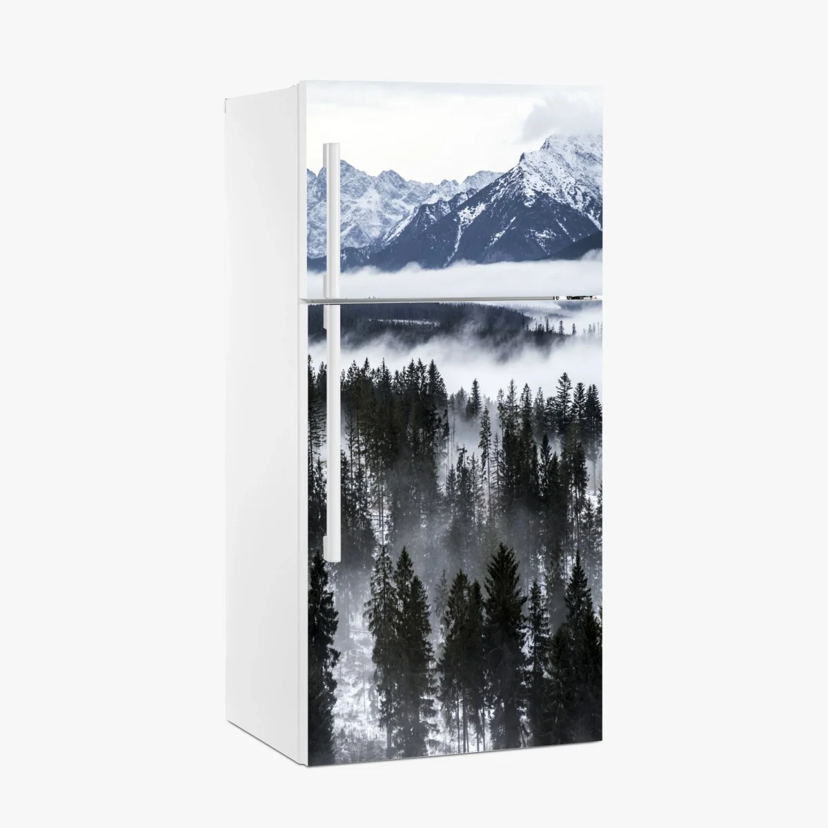 Adesivo per frigorifero nebbia e foreste dei Tatra • Wallissimo® Adesivo per frigorifero nebbia e foreste dei Tatra • Wallissimo®