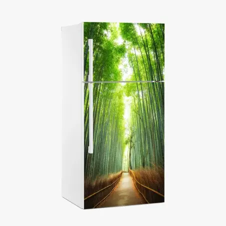 Adesivo per frigorifero sentiero nella foresta di bambù di Arashiyama • Wallissimo®