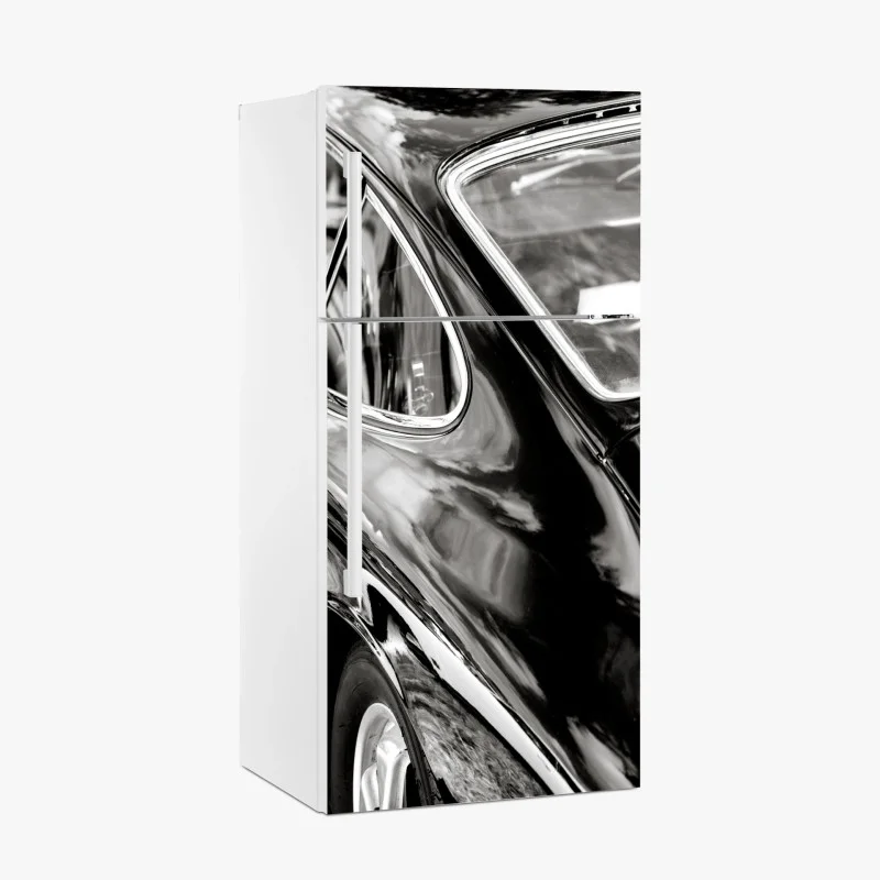 Adesivo per frigorifero eleganza vintage: linee di carrozzeria classica