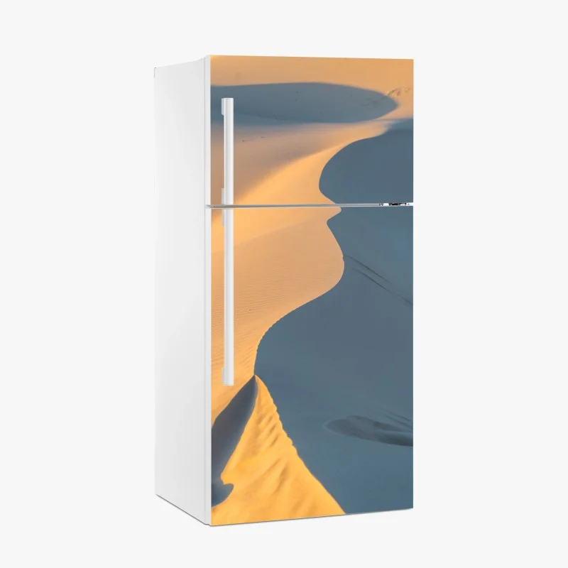 Adesivo per frigorifero curve dorate del deserto